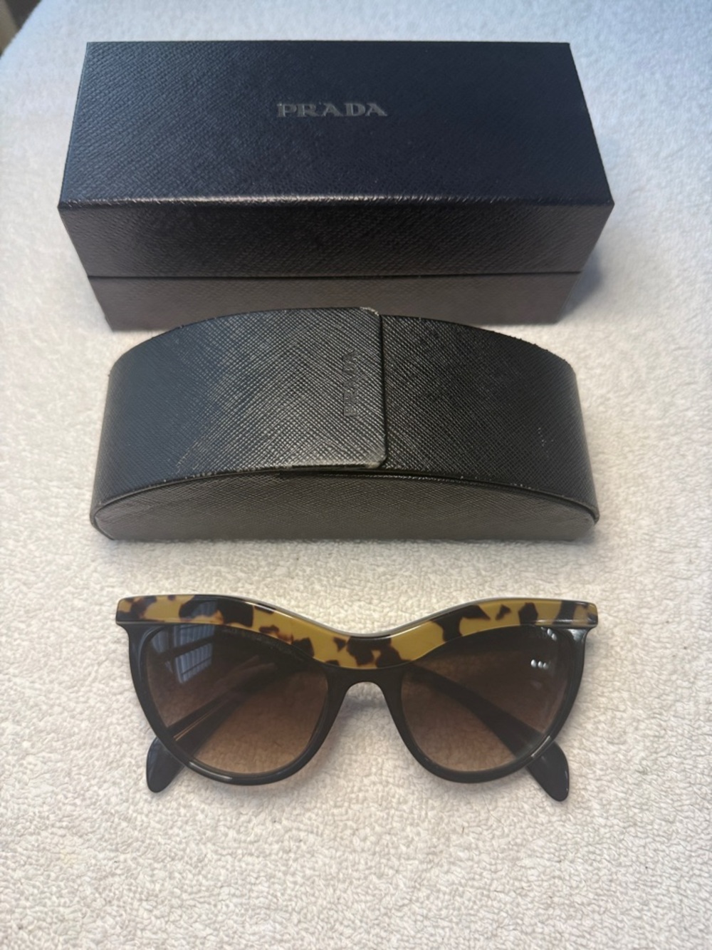PRADA Ladies Logo Sunglasses SPR 06P - 54 19 140 Gradient Lenses Tortoise
